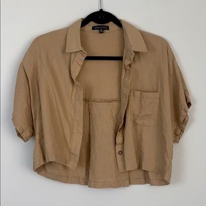 Oversized Cropped Button Down